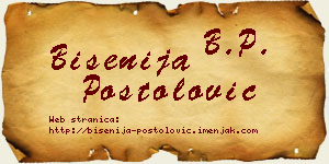 Bisenija Postolović vizit kartica